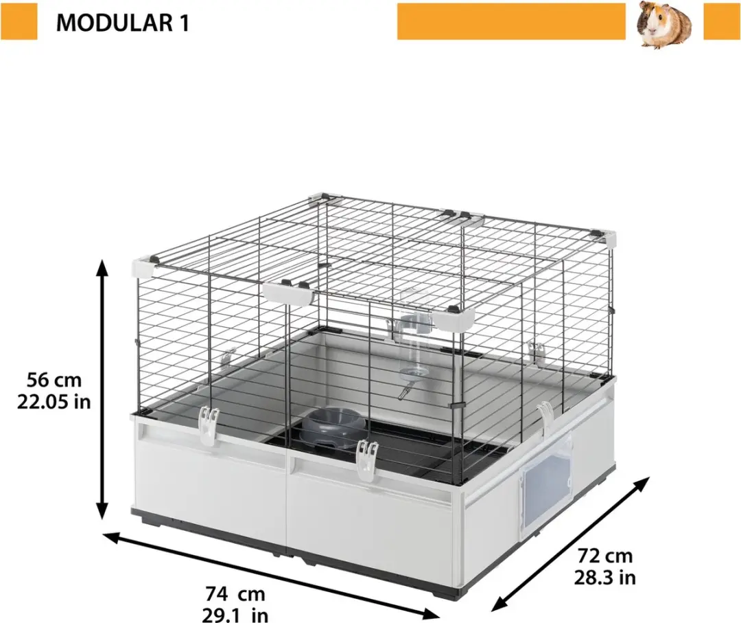 Ferplast Modular 1 Knaagdierkooi - Grijs/Zwart