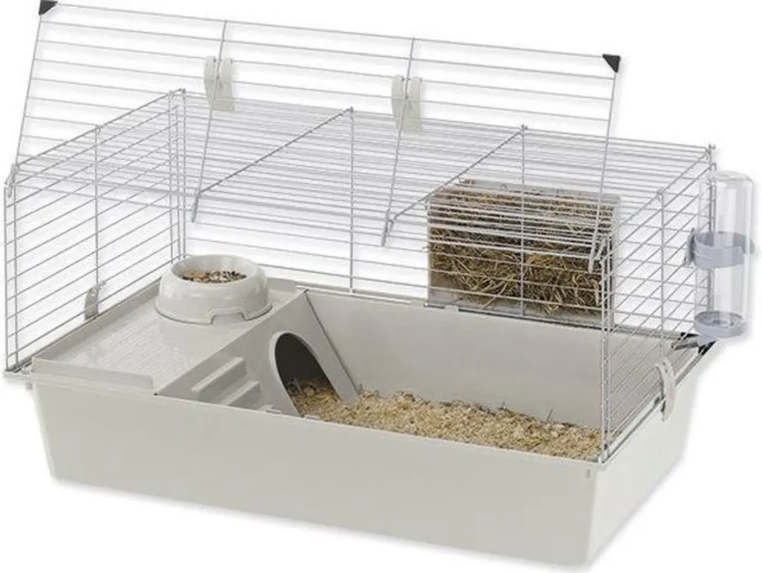 Ferplast Rabbit 100 Knaagdierkooi - 95x57x46cm - Grijs - afbeelding 6 van 6