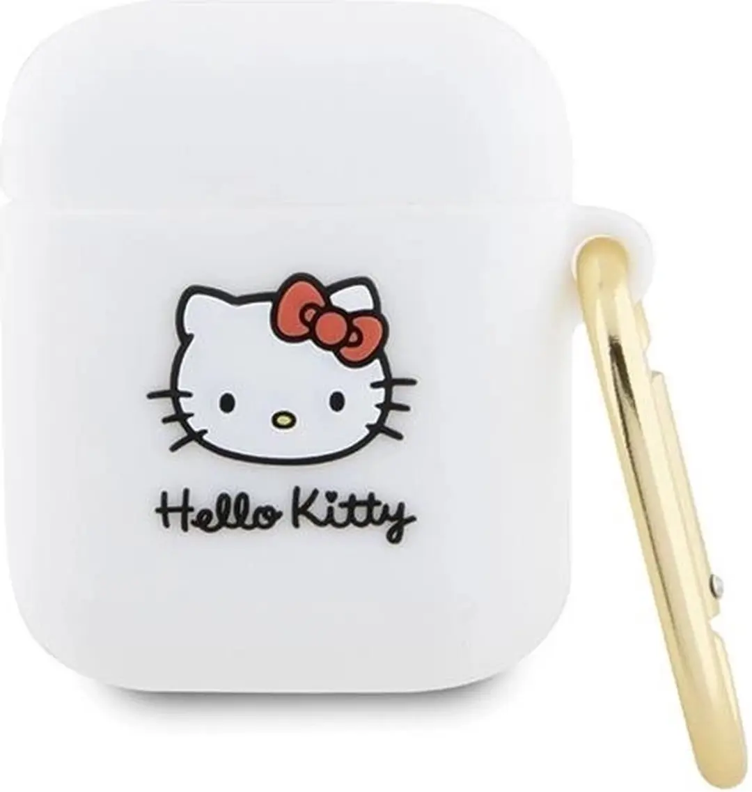 Hello Kitty 3D Siliconen Hoes AirPods 1/2 - Wit