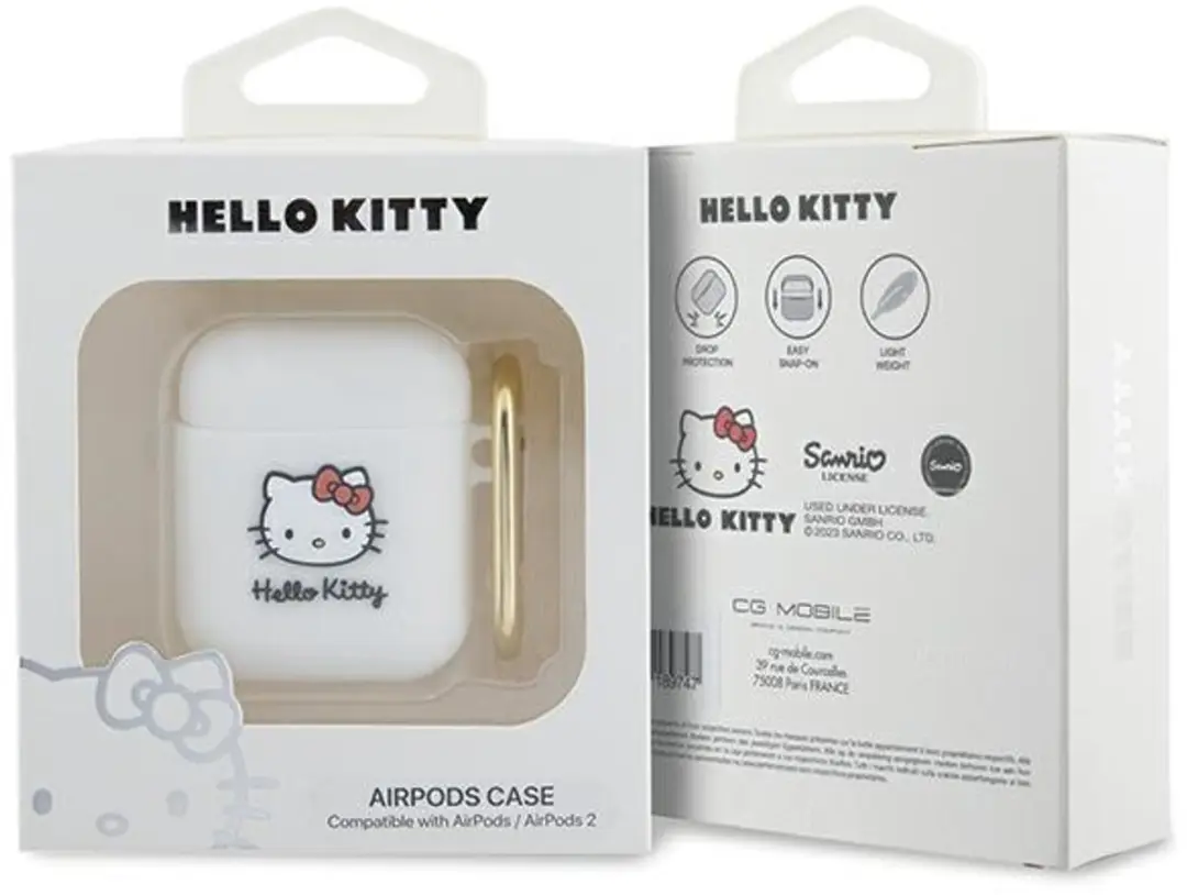 Hello Kitty 3D Siliconen Hoes AirPods 1/2 - Wit