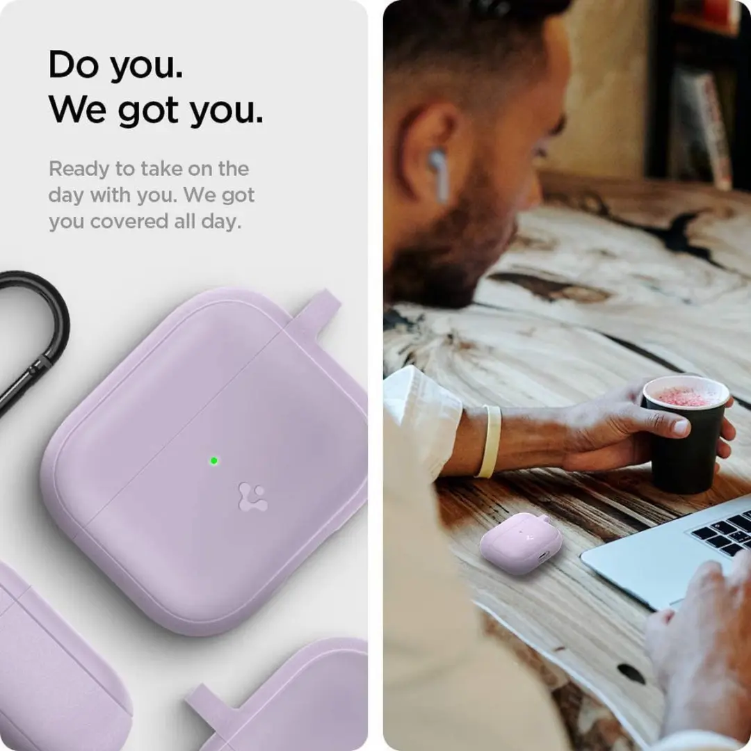 Spigen ASD02900 Hoesje Apple AirPods 3 - Paars - afbeelding 6 van 6
