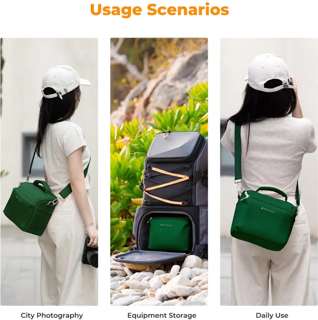 K&F Concept Camera Sling Tas 5L - Groen - afbeelding 6 van 6