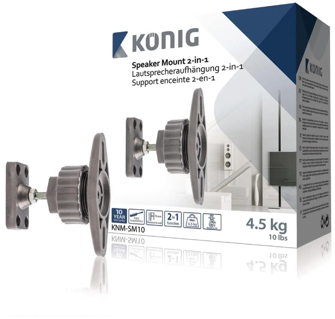 König KNM-SM10 Speakersteun - Muur - Zilver