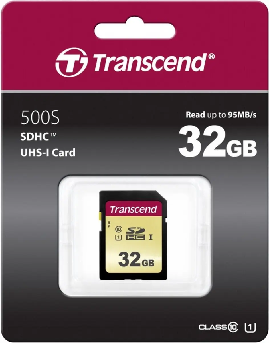 Transcend 500S SDHC Geheugenkaart 32GB