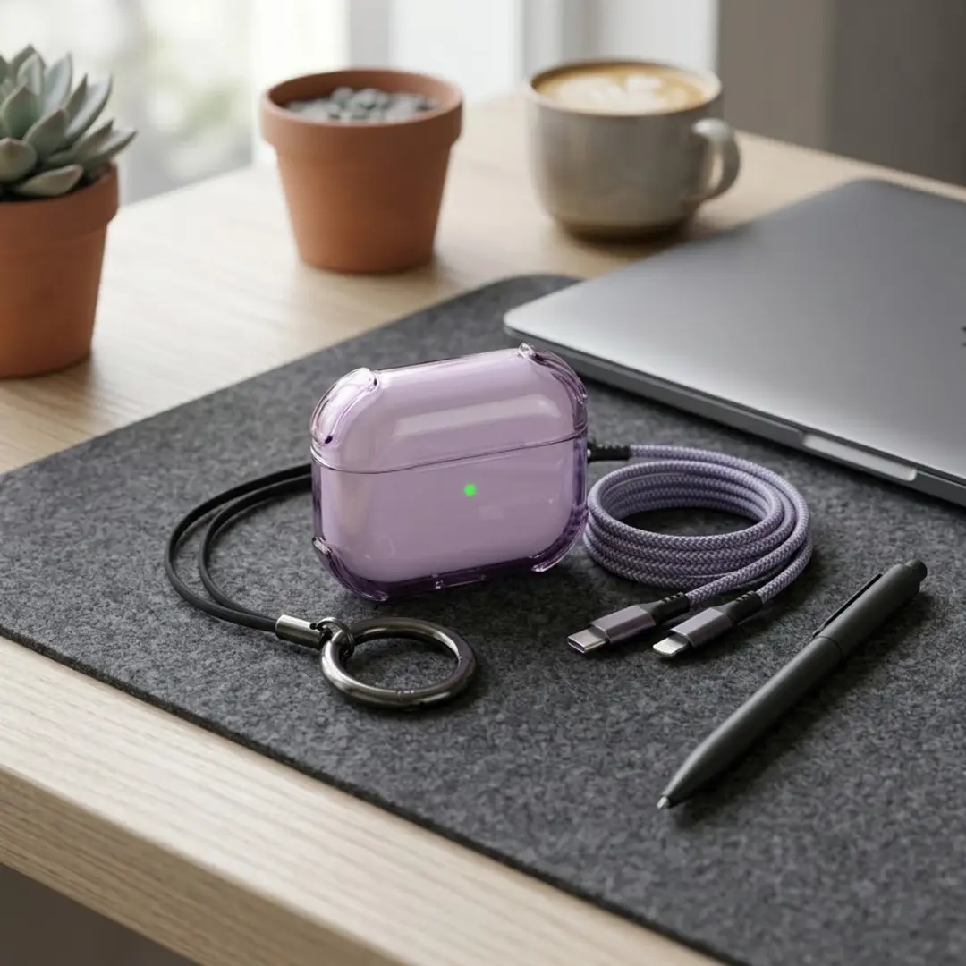 NUVEX Hoesje AirPods Pro 3 - Paars transparant