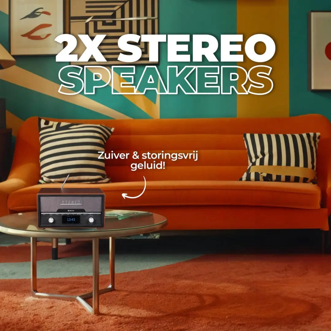 Denver MDA525 DAB Radio CD Speler - 20 Voorkeuzezenders - Darkwood
