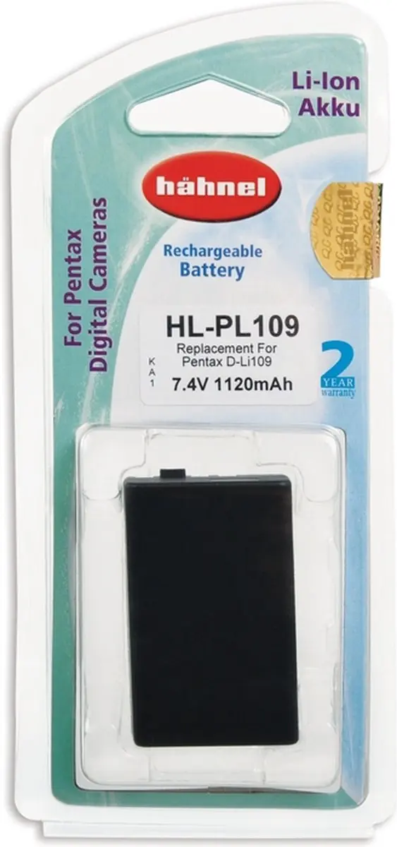 Hähnel Accu Pentax D-Li109 HL-PL109 1120mAh