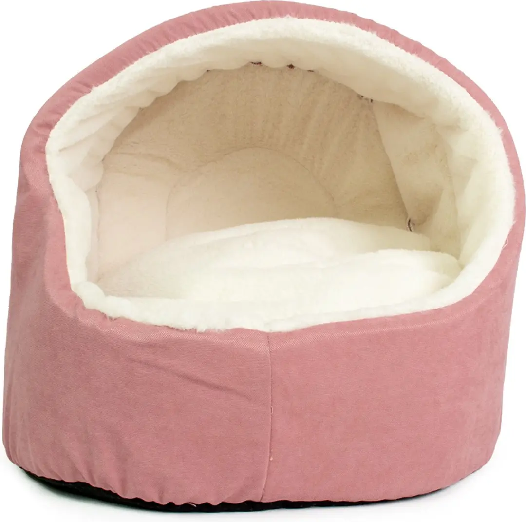 Duvo Dierenkussen Kat Iglo Velvet Roze 41x41x37cm