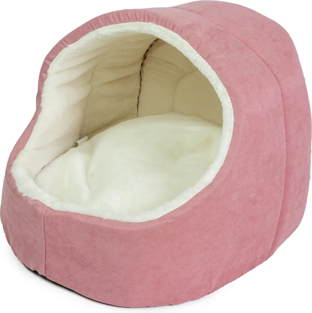 Duvo Dierenkussen Kat Iglo Velvet Roze 41x41x37cm