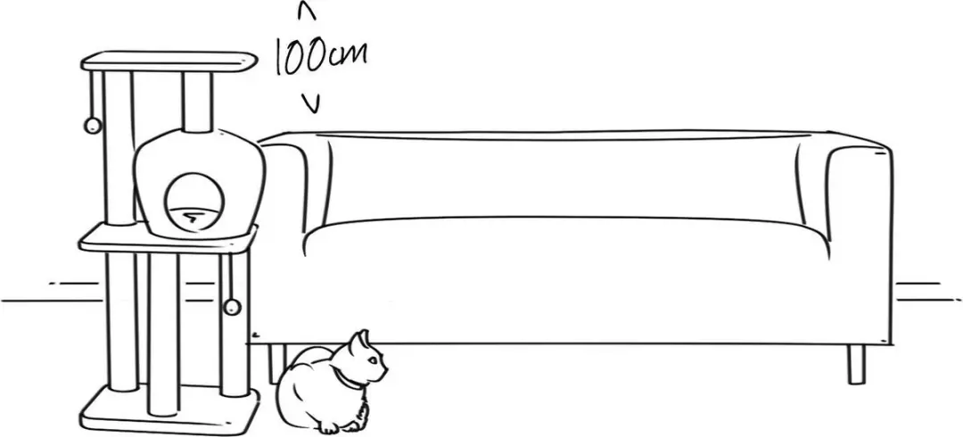 Beeztees Serpa XL Kattenkrabpaal - 40x40x90cm - Zwart