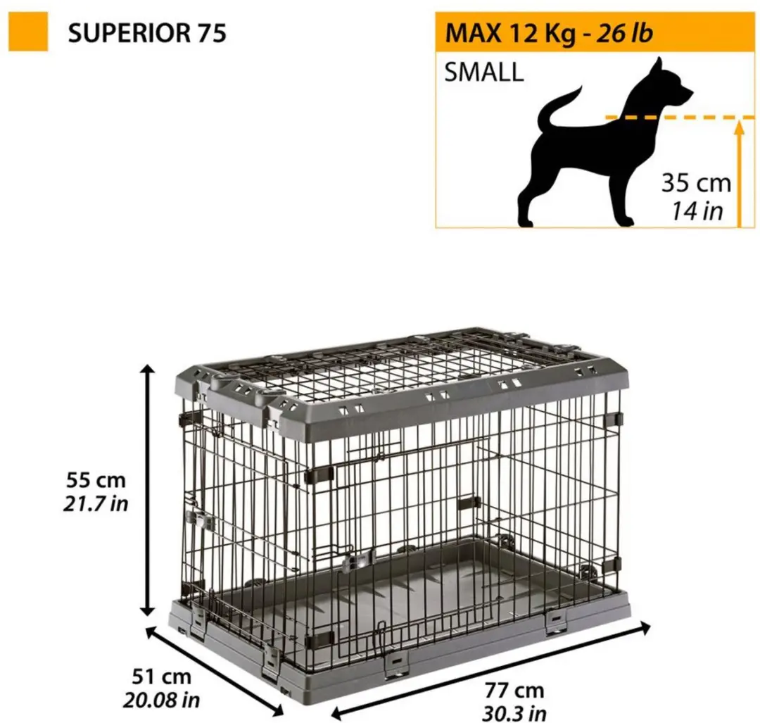 Ferplast Superior Hondenbench Grijs 77x55cm
