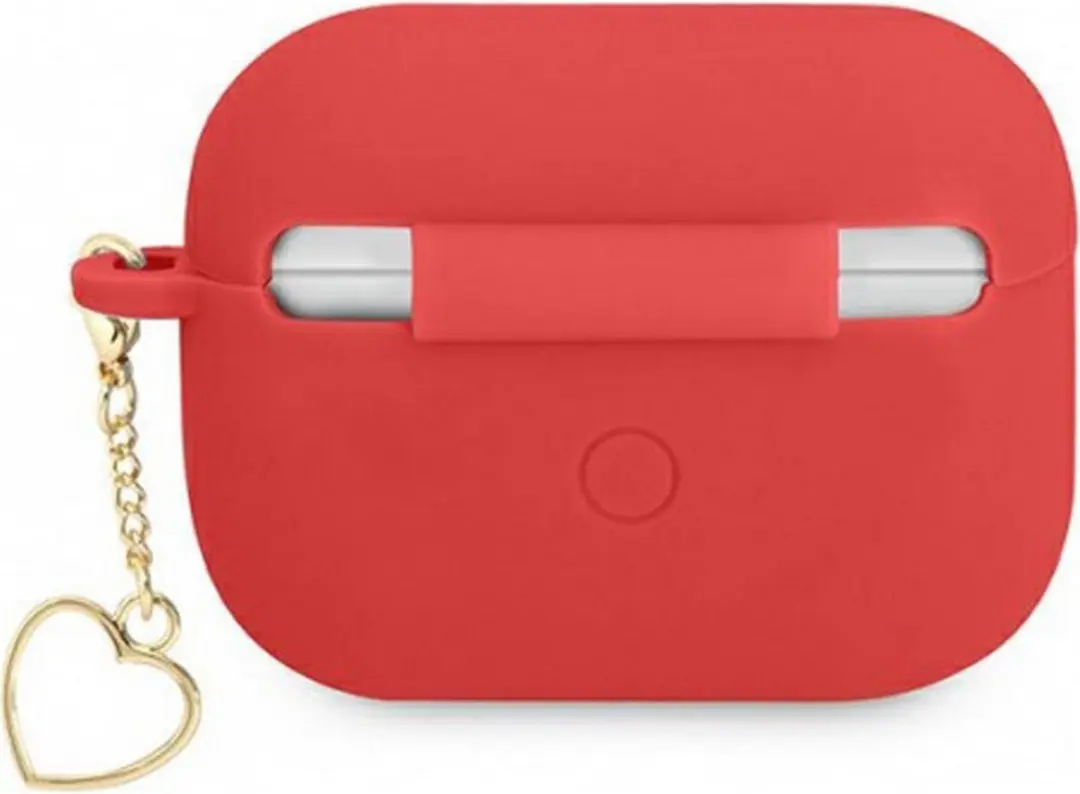 Guess Heart Silicone Hoesje Apple AirPods Pro 1e Gen - Rood