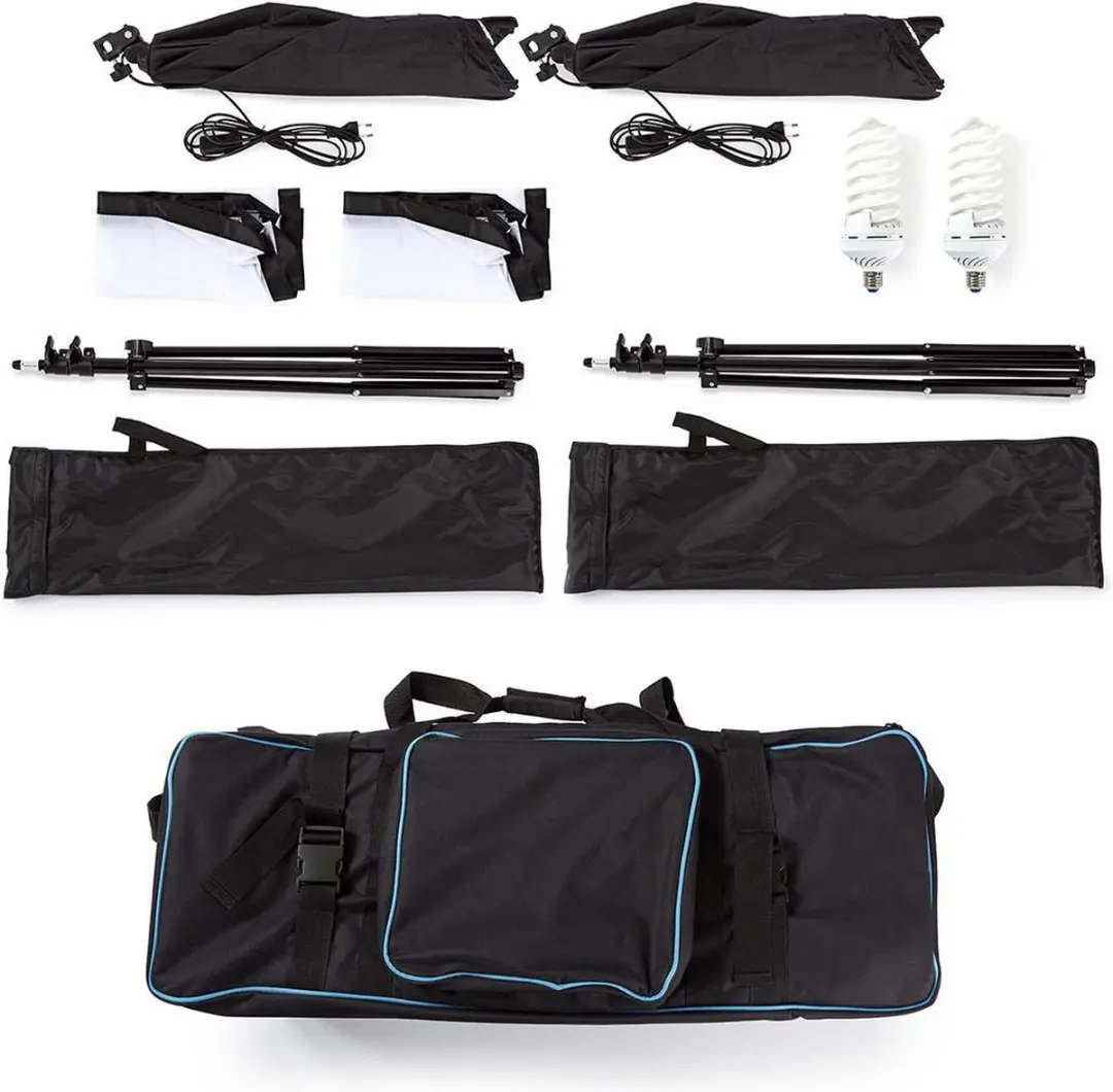 Nedis SLKT10BK Fotostudio Lampenset 2x - 70W 5500K - 4000lm - Zwart