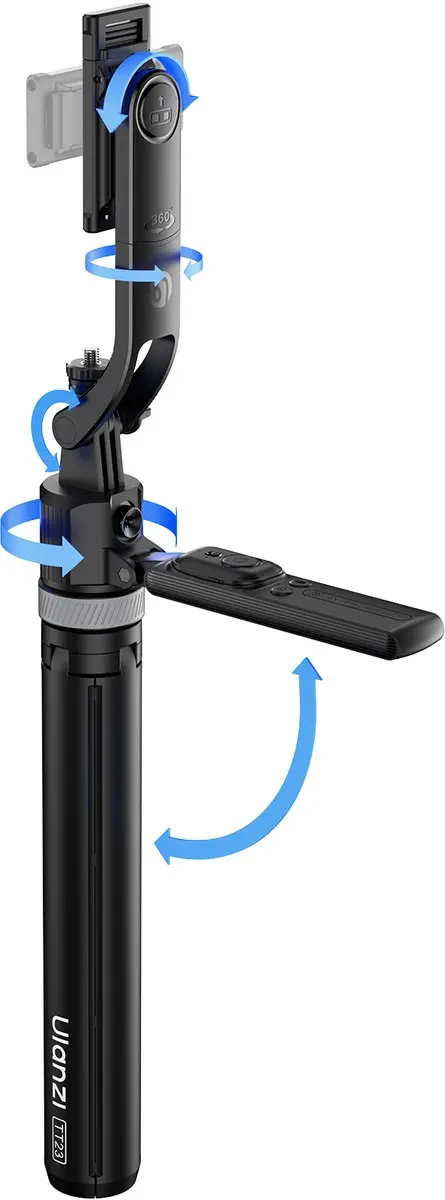 Ulanzi TT23 Auto-Tracking Selfie Stick Statief - Zwart