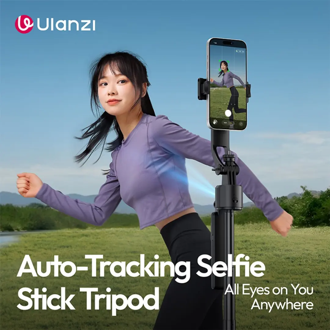 Ulanzi TT23 Auto-Tracking Selfie Stick Statief - Zwart