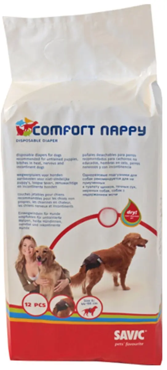 Savic Comfort Nappy Pamper Honden M2 - 12 Stuks - Zwart