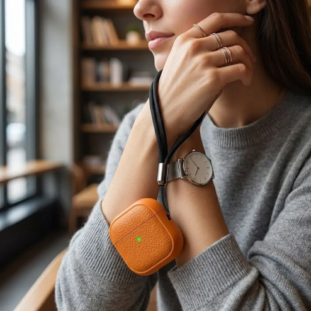 NUVEX Hoesje AirPods Pro 2 - Oranje - met reinigingsset