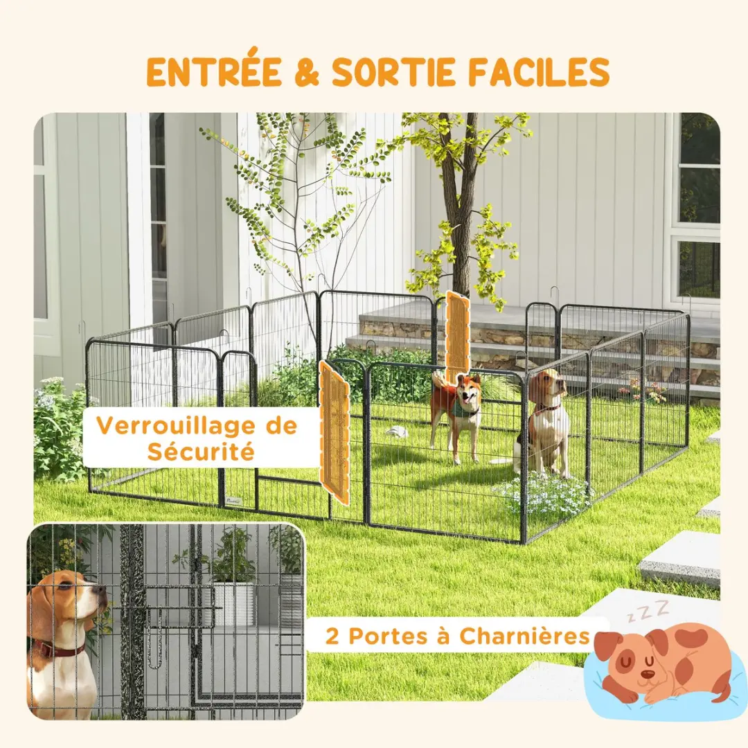 Pawhut Speelbox Huisdieren 240x240x80cm - Grijs