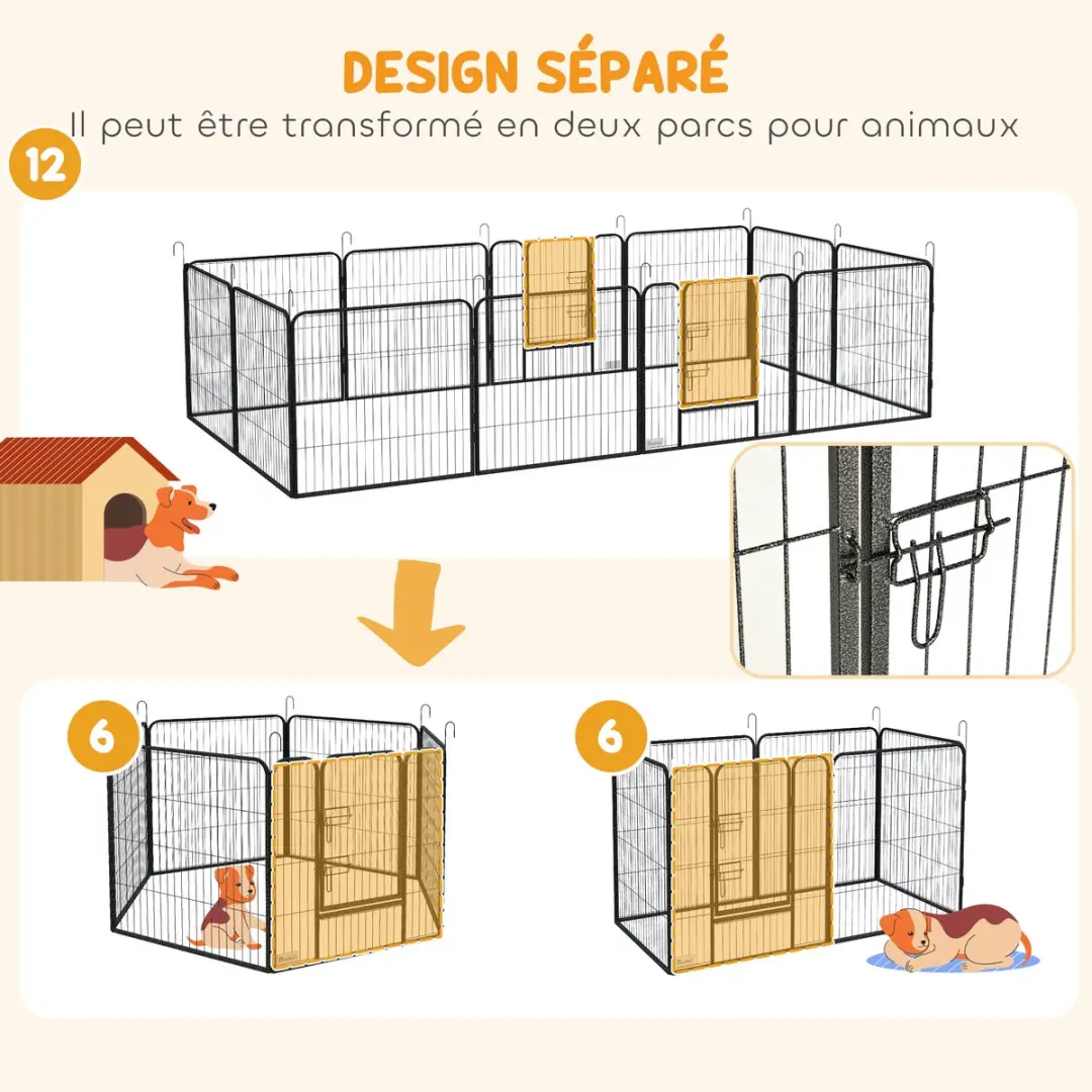Pawhut Speelbox Huisdieren 240x240x80cm - Grijs