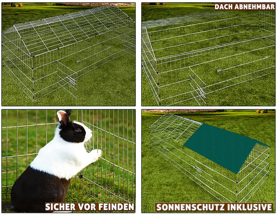 Monzana Konijnenren Overdekt 180x75cm - Groen