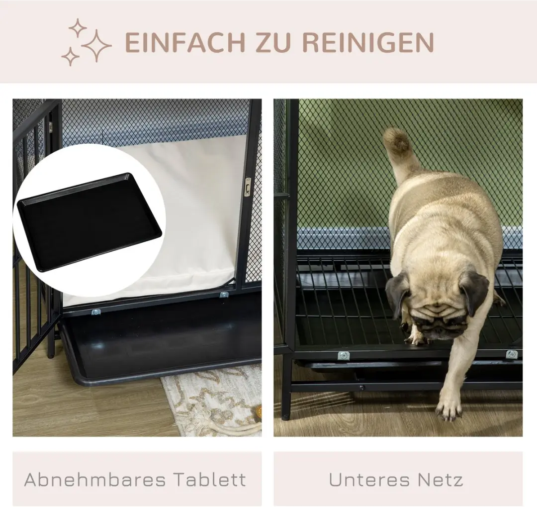 Pawhut Hondenkooi D02-131V00 - Eiche/Schwarz