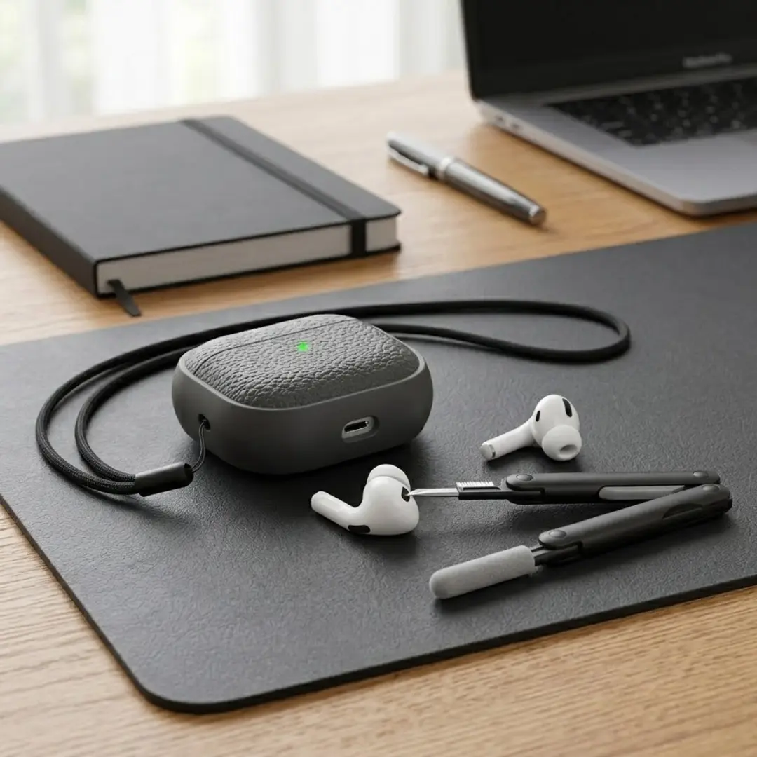 NUVEX Hoesje AirPods Pro 3 - Grijs - met reinigingsset