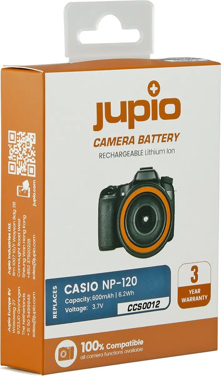 Jupio NP-120 600mAh Accu - Casio Compactcamera