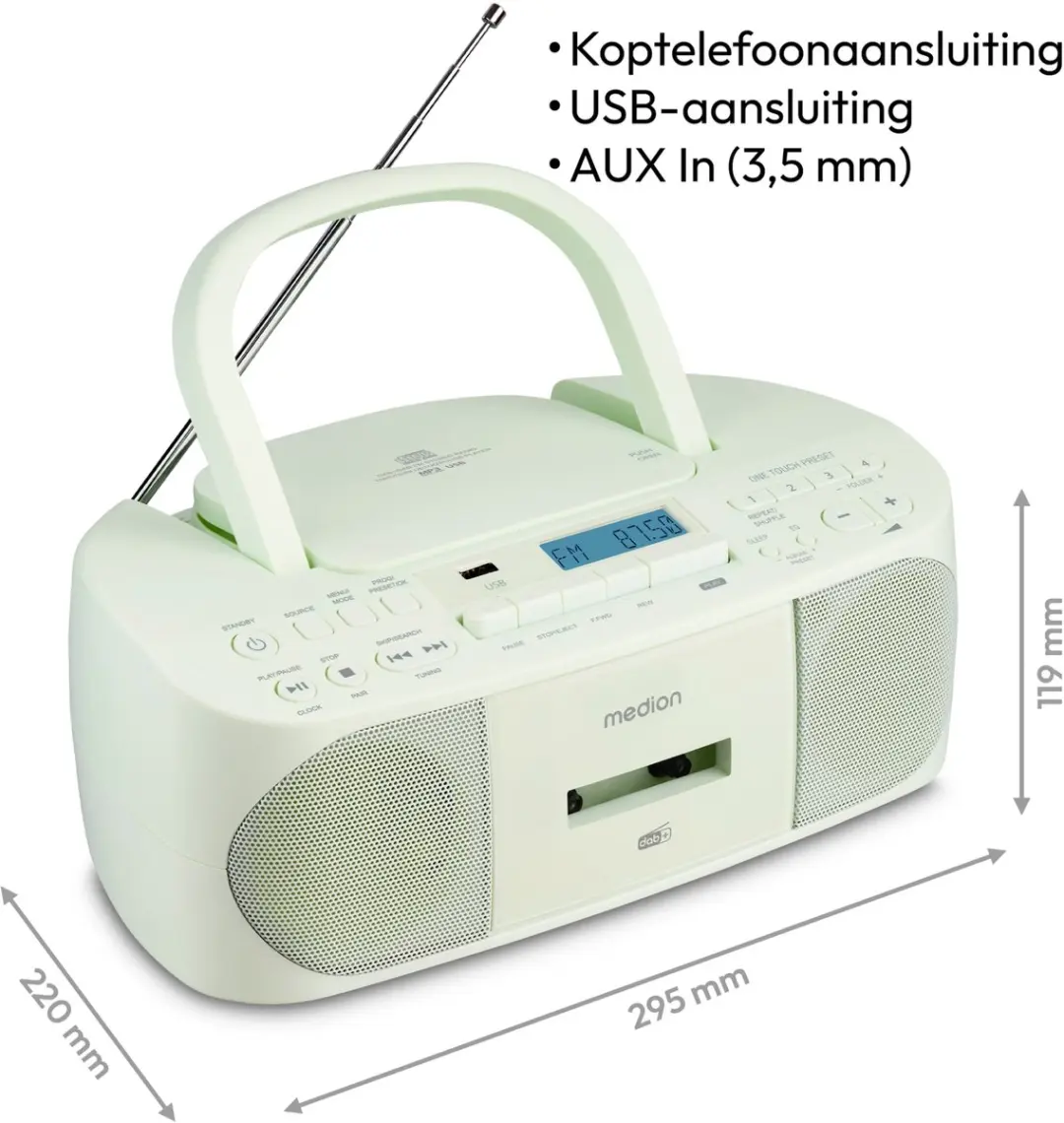 Medion DRX-1 Plus Boombox - 6W - Groen - afbeelding 6 van 6