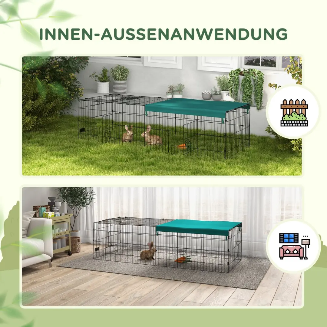 Pawhut Kleintiergehege D51-396V00 - 5 Deuren - Groen