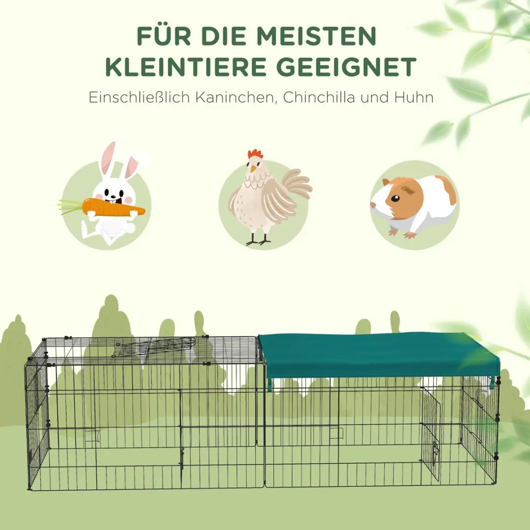 Pawhut Kleintiergehege D51-396V00 - 5 Deuren - Groen - afbeelding 6 van 6