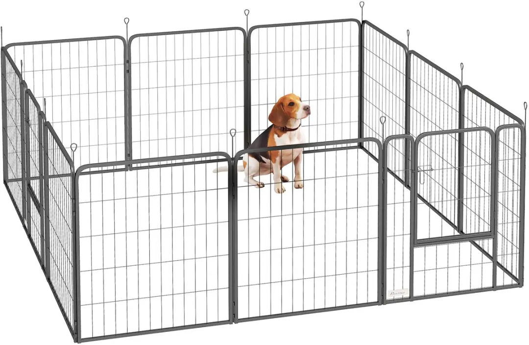 Pawhut Huisdierenspeelpen Staal 204x204x80cm
