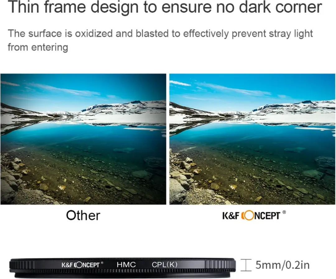K&F Concept KF01.1314V3 CPL Filter 62mm - Zwart