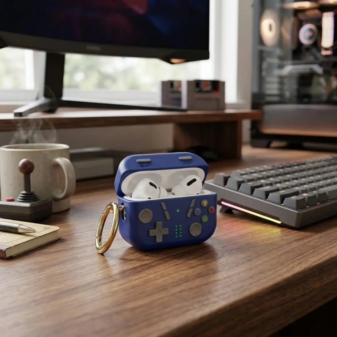 NUVEX Middernacht Blauw Oordopjeshoes AirPods Pro 2 - Game Controller Design