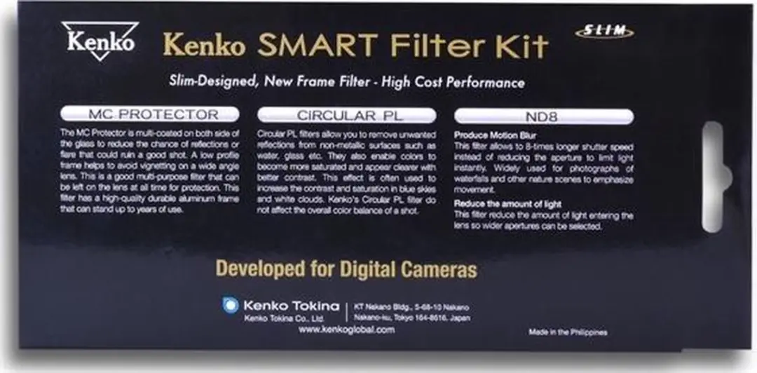 Kenko Digital Filter Kit Slim 58mm - 3 Filters - Zwart