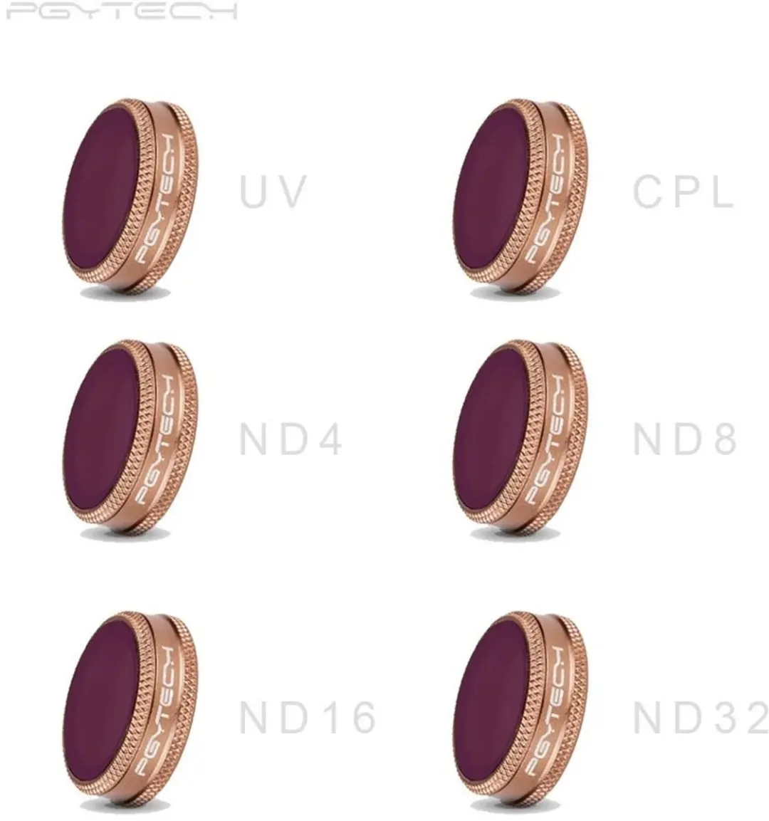 PGYTECH Advanced Filters 6-pack - o.a. UV/CPL/ND4/8/16/32