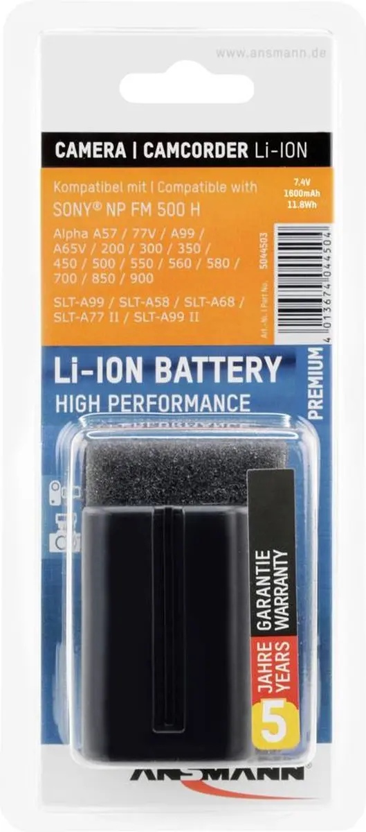 Ansmann A-Son NP FM 500H Li-ion Accu 1500mAh 7.4V
