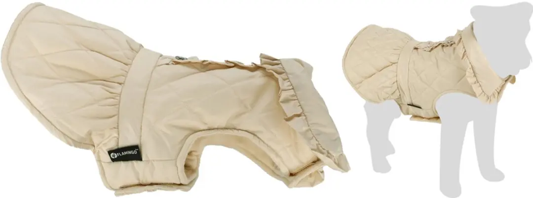Flamingo Hondenjas Jewel Beige 35cm - Waterafstotend met Fleece