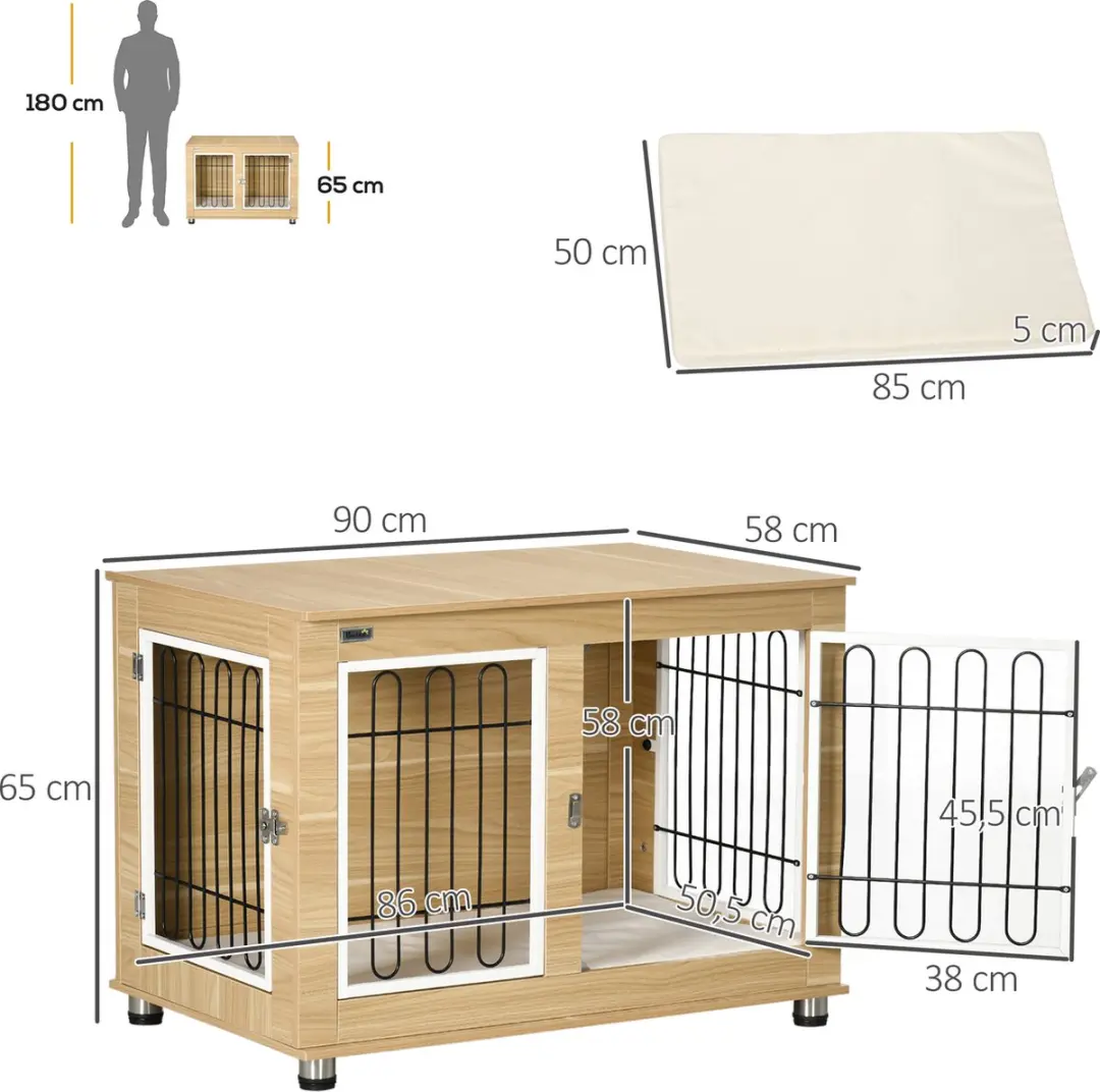 PawHut Hondenhok met afsluitbare deuren D02-138V01