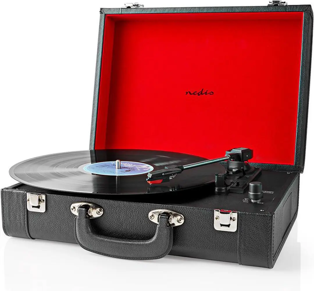 Nedis TURN210 Platenspeler - Riemaandrijving 18W - Rood/Zwart - afbeelding 6 van 6