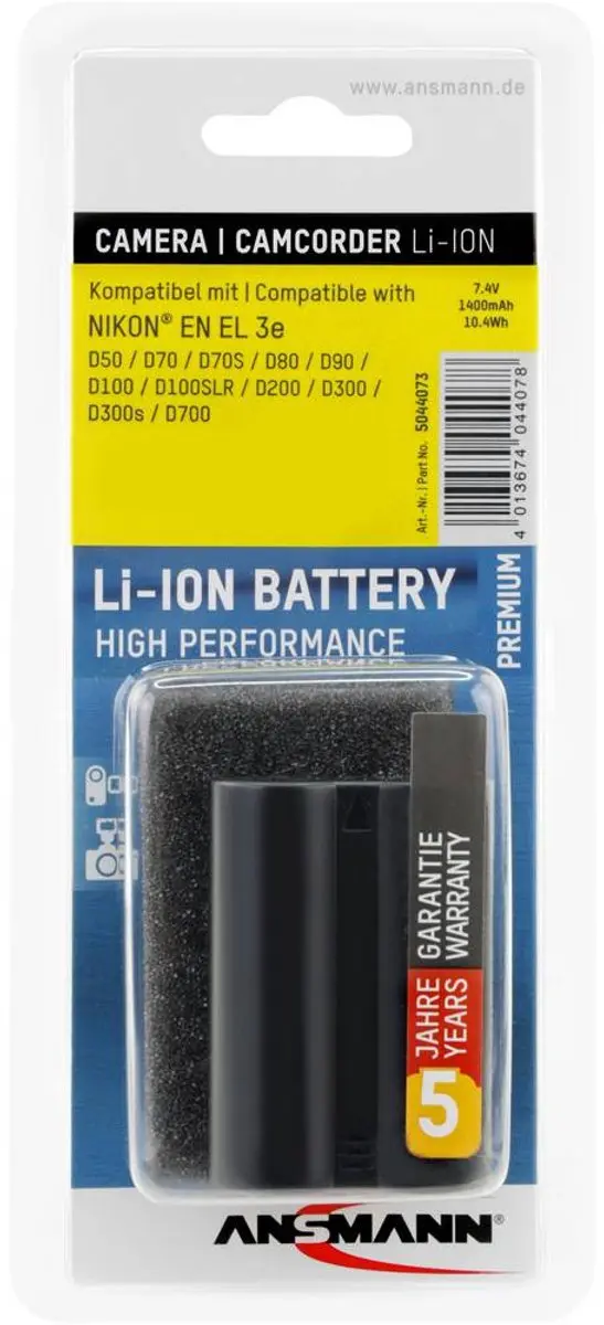 Ansmann EN-EL3e Accu 1400mAh - Compactcamera