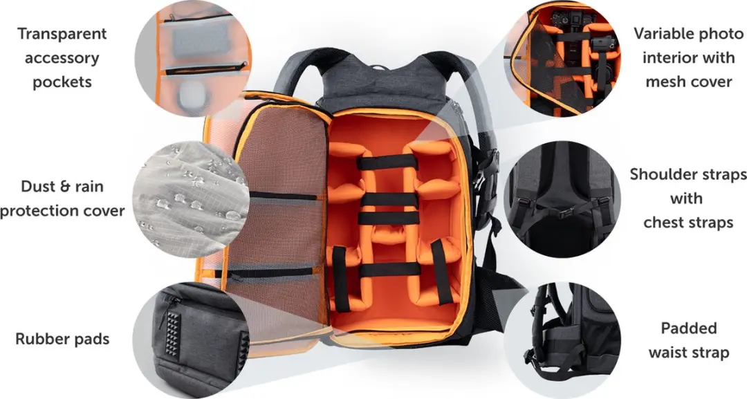 Dörr Photo Backpack Prag Pro 464085-A Rugtas - 16 inch - Grijs