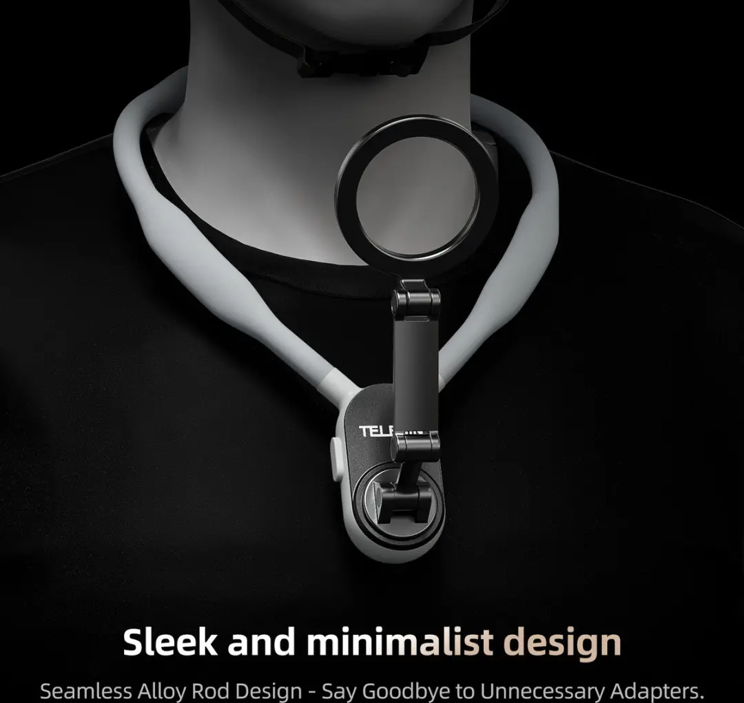 Telesin T-MNM-001 Magnetische Neck Mount - iPhone/Samsung - Grijs/Zwart