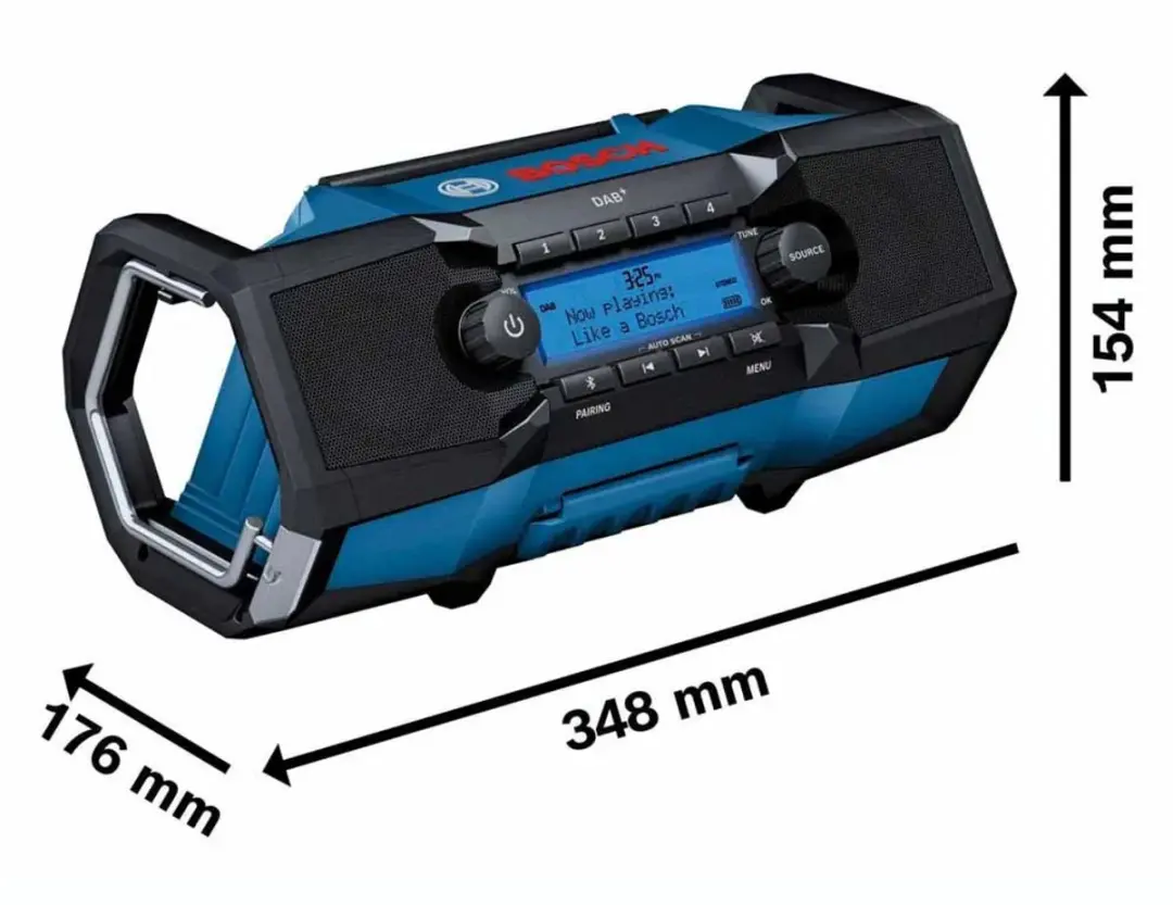 Bosch Professional GPB 18V-2 SC Bouwradio - DAB+/Bluetooth - Zwart/Blauw - afbeelding 2 van 6