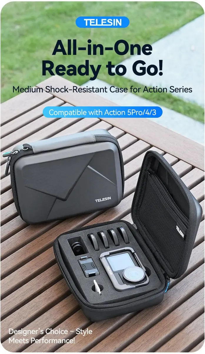 Telesin Storage Bag M Actioncam Osmo Action 3/4/5 Pro - MPN T-S6-PRC-06-TDJ - Grijs