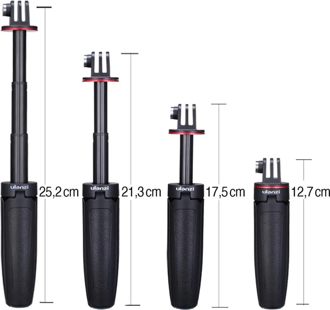 Ulanzi MT-09 GoPro Statief & Selfie Stick - 25cm - Zwart/Rood