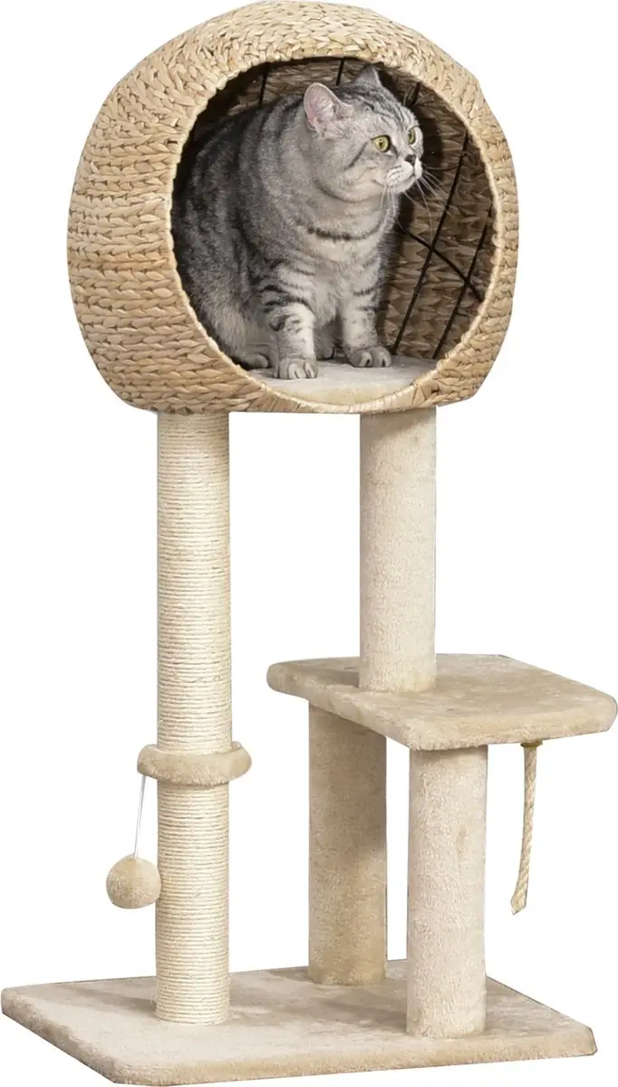 Pawhut Kattenboom 2 Niveaus - Beige