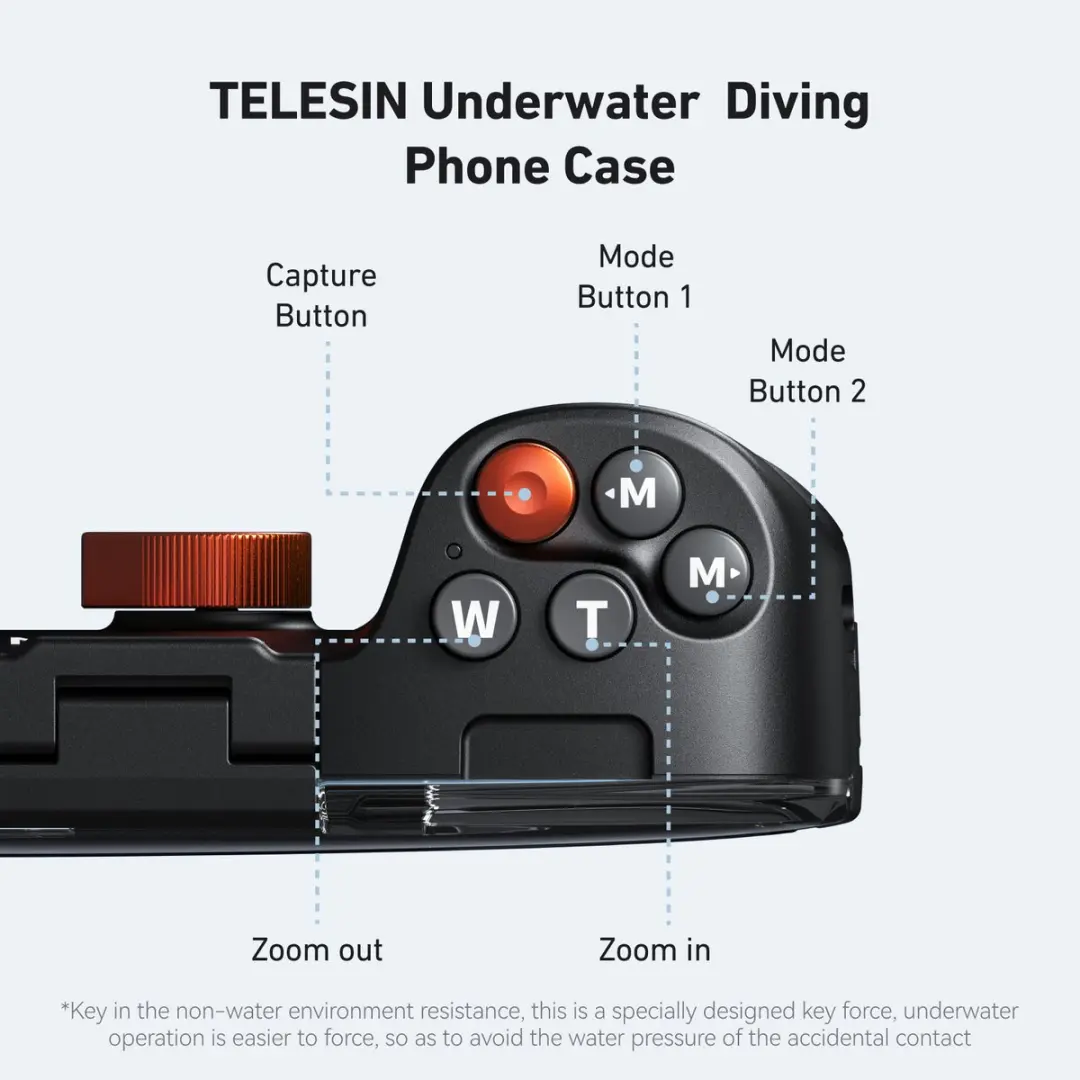 Telesin T-P4-WTP-06 Smartphone Duikhoes - IP68 20m - Oranje/Zwart - afbeelding 6 van 6