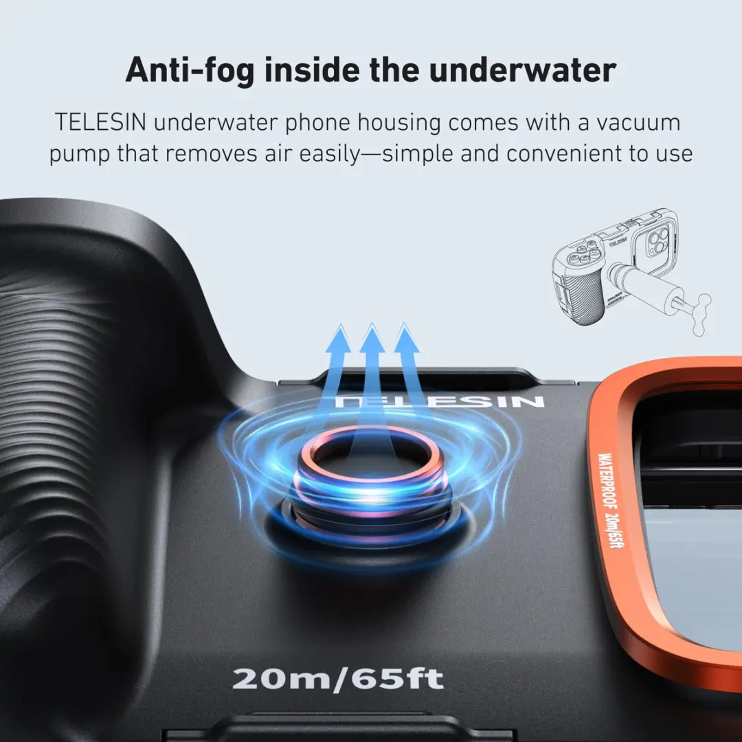Telesin T-P4-WTP-06 Smartphone Duikhoes - IP68 20m - Oranje/Zwart