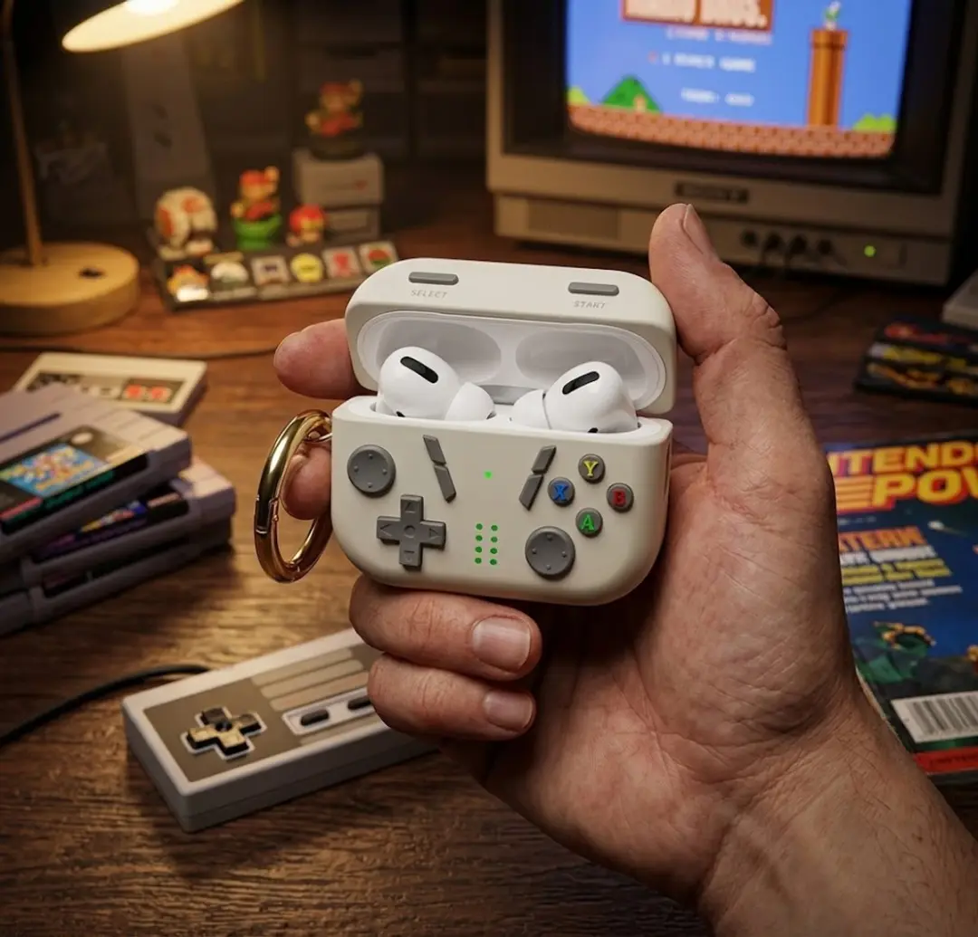 NUVEX AirPods 4 Beige Oordopjeshoes - Game Controller Design