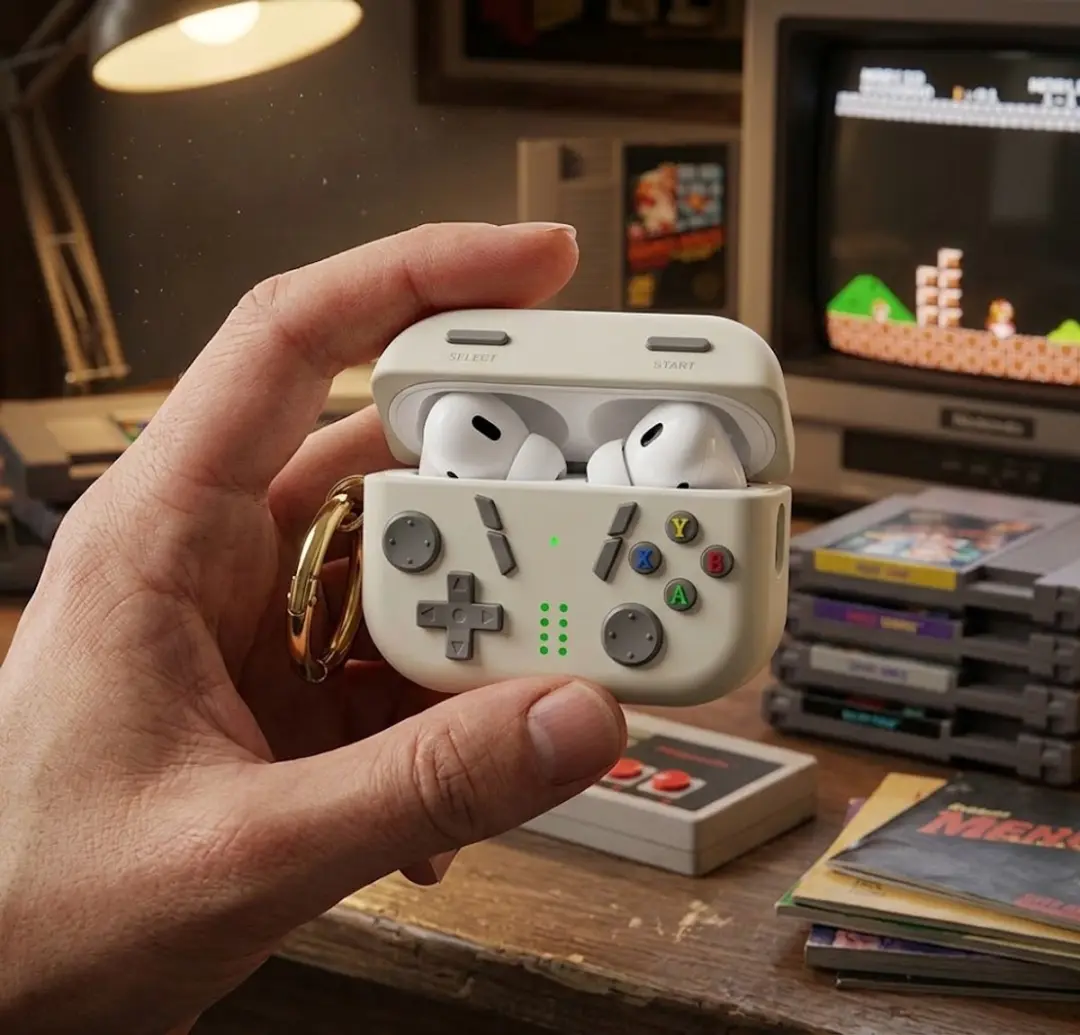 NUVEX AirPods 4 Beige Oordopjeshoes - Game Controller Design
